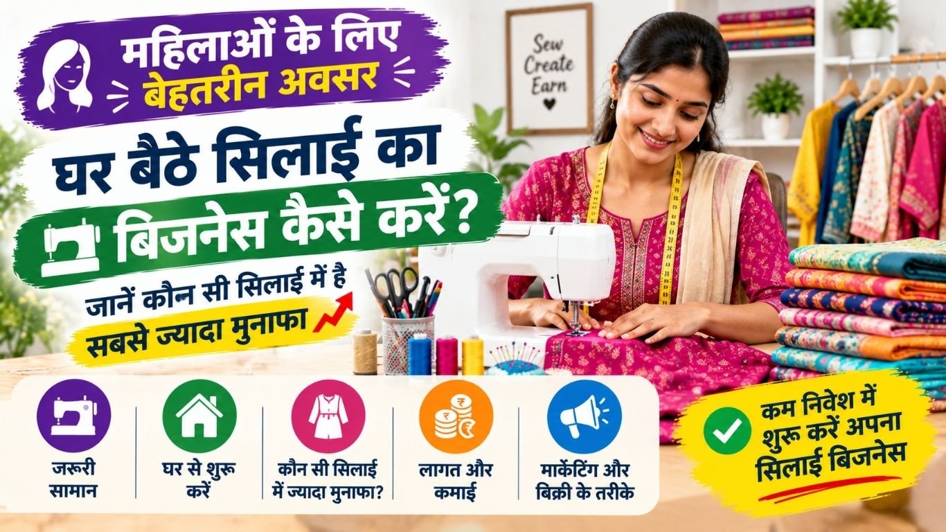 घर बैठे सिलाई बिजनेस शुरू करें